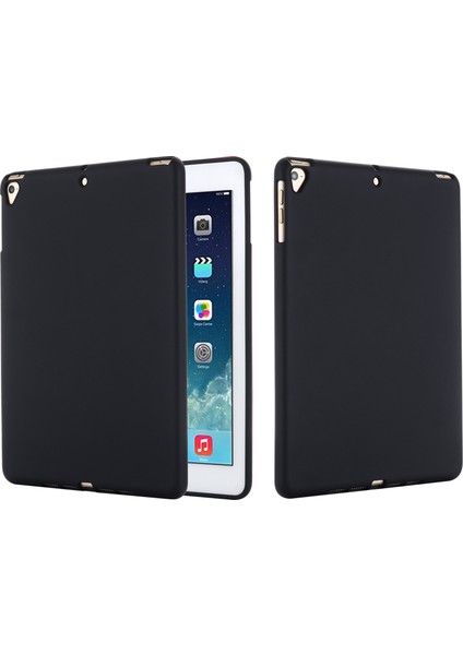 iPad 9.7 Inç (2018)/(2017)/IPAD 5 Tam Gövde Ince Yumuşak Sıvı Silikon Darbeye Dayanıklı Koruyucu Kılıf-Siyah (Yurt Dışından) modelleri