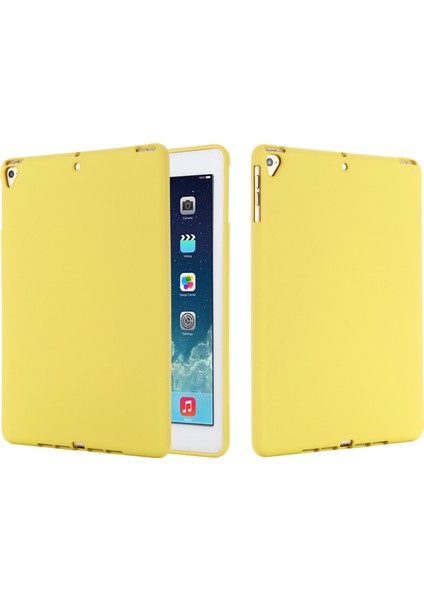 iPad 9.7 Inç (2018)/(2017)/IPAD 5 Tam Gövde Ince Yumuşak Sıvı Silikon Darbeye Dayanıklı Koruyucu Kılıf-Sarı (Yurt Dışından) modelleri