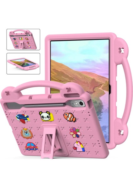 Lenovo Tab P12 Eva Kılıf Kickstand Düşme Koruyucu Sağlam Tablet Kılıfı-Pembe (Yurt Dışından)