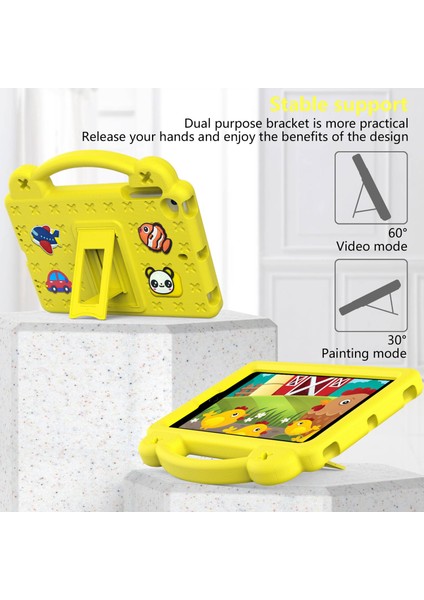 iPad Mini (2019) 7.9 Inç/ipad Mini 4/3/2/1 Düşmeye Dayanıklı Tablet Kılıfı Ayaklık El Tutacağı Çizilmeye Karşı Koruyucu Kılıf-Sarı (Yurt Dışından) modelleri