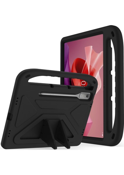 Lenovo Tab P12 Eva Kılıf Saplı Darbeye Dayanıklı Çocuk Dostu Tablet Kılıfı-Siyah (Yurt Dışından)