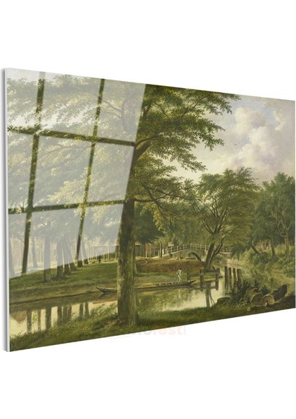 Jacob Van Ruisdael - Ağaçlıklı Park Manzarası Cam Tablo