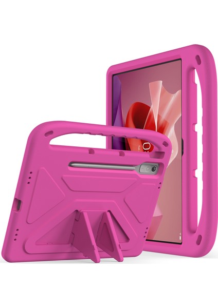 Lenovo Tab P12 Eva Kılıf Saplı Darbeye Dayanıklı Çocuk Dostu Tablet Kılıfı-Gül (Yurt Dışından)