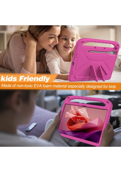 Lenovo Tab P12 Eva Kılıf Saplı Darbeye Dayanıklı Çocuk Dostu Tablet Kılıfı-Gül (Yurt Dışından) fırsatları