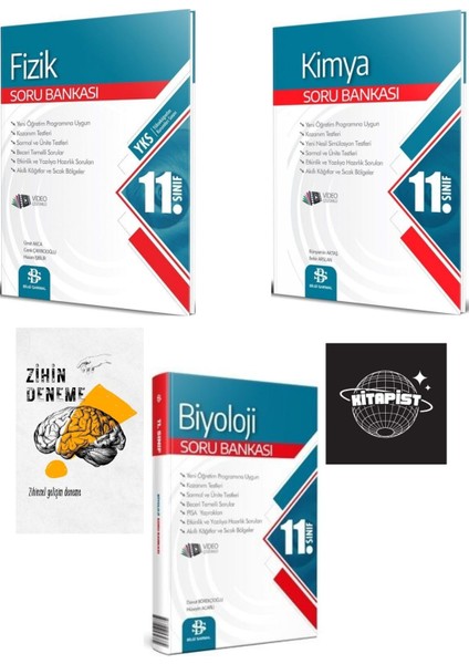 Bilgisarmal 11.sınıf Fizik-Kimya-Biyoloji Soru Bankası Güncel Baskı+Zihin DENEME-SHÜ-206