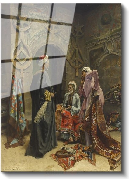 Osman Hamdi Bey - Halı Tüccarları Cam Tablo fiyatları