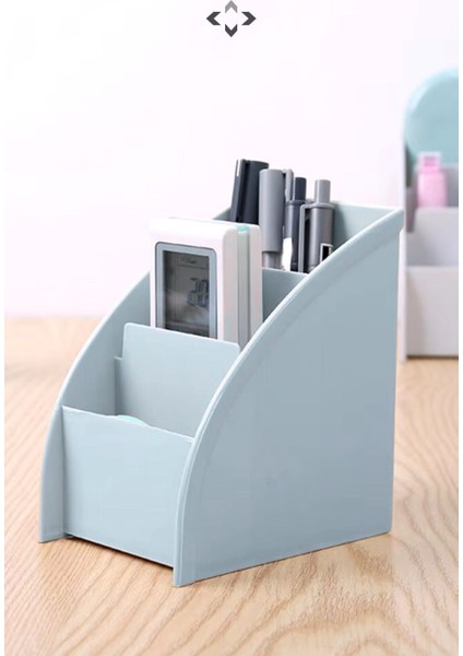 3'lü Renkli Çok Amaçlı Masaüstü Düzenleyici Kalemlik Makyaj Organizer