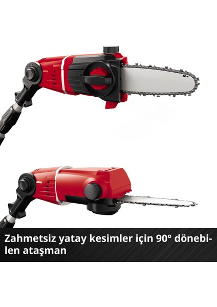 Akülü Çok Fonksiyonlu Budama GE-HC 18 Li T Kit (18V, 3Ah, 2'si 1 arada çit budama makinesi ve motorlu testere, Oregon kılavuz, akü ve şarj cihazı dahildir) - 3410805