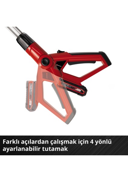Akülü Çok Fonksiyonlu Budama GE-HC 18 Li T Kit (18V, 3Ah, 2'si 1 arada çit budama makinesi ve motorlu testere, Oregon kılavuz, akü ve şarj cihazı dahildir) - 3410805