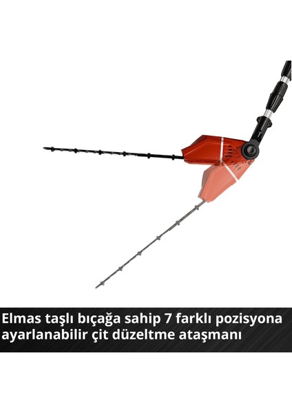 Akülü Çok Fonksiyonlu Budama GE-HC 18 Li T Kit (18V, 3Ah, 2'si 1 arada çit budama makinesi ve motorlu testere, Oregon kılavuz, akü ve şarj cihazı dahildir) - 3410805