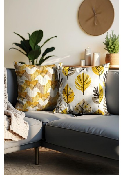 Punch Işlemeli 2’li Dekoratif Kırlent Seti – 40X40 cm | Polyester Kılıf & %100 Pamuk Dolgu