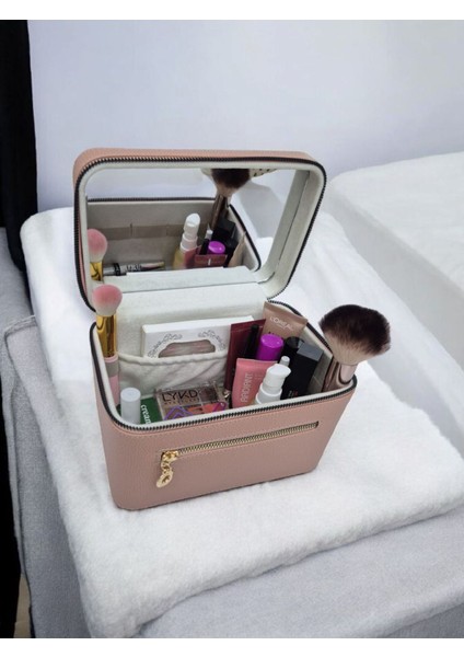 Şeffaf Aynalı Seyahat Makyaj ve Bakım Çantası, Pratik ve Şık Tasarım fiyatları