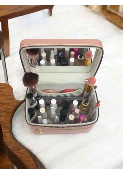 Şeffaf Aynalı Seyahat Makyaj ve Bakım Çantası, Pratik ve Şık Tasarım fırsatları