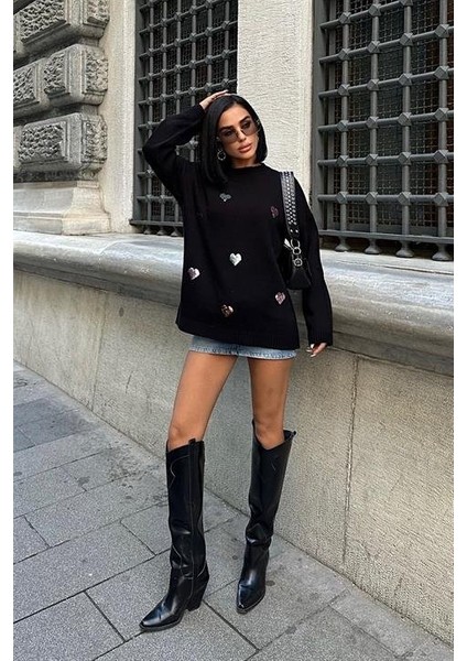 Molly Kalp Desenli Triko Örme Kazak 1339 modelleri