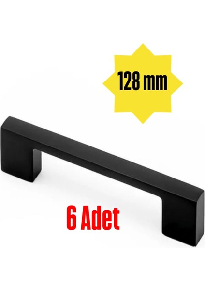 Nazan Siyah Mobilya Dolap Çekmece Kulpu 128 Mm1 Pkt (6 Adet)