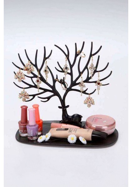 Siyah Geyik Tasarımlı Takı Düzenleyici, Bileklik ve Kolye Asma Alanı fiyatları