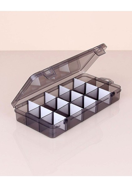 Bölümlü Çok Fonksiyonlu Makyaj ve Takı Düzenleme Kutusu, Antrasit Renk