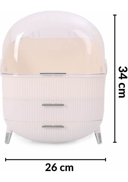 Beyaz 3'lü Takı ve Makyaj Organizer Seti, Şık ve Kullanışlı Depolama Çözümü indirimleri