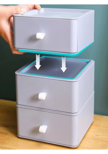 Gri 3 Katlı Masa Üstü Organizer Makyaj Takı ve Aksesuar Düzenleyici fırsatları