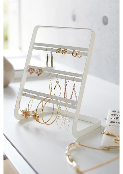 Beyaz Takı Düzenleyici, Şık ve Kullanışlı Takı Standı, Kolye, Yüzük ve Küpe Kutusu