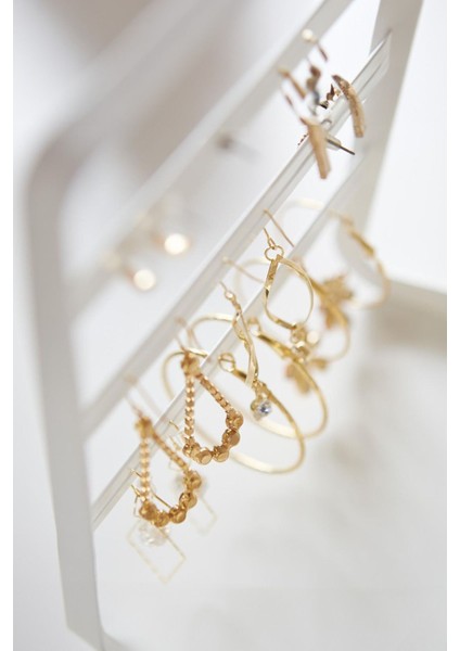 Beyaz Takı Düzenleyici, Şık ve Kullanışlı Takı Standı, Kolye, Yüzük ve Küpe Kutusu