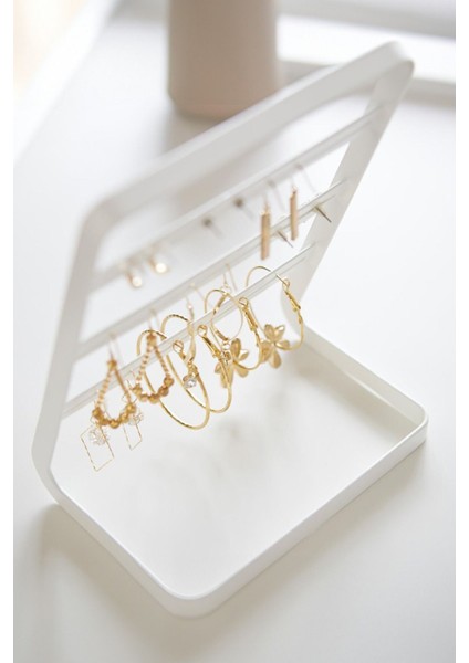 Beyaz Takı Düzenleyici, Şık ve Kullanışlı Takı Standı, Kolye, Yüzük ve Küpe Kutusu