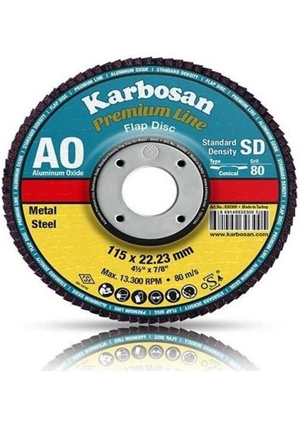 115X22.23 40 Kum 982970 Premium Line Ao Flap Disk Zımpara 10 Adet