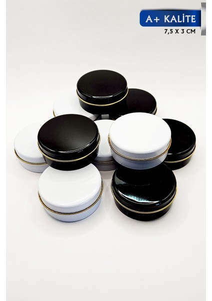 10'lu Metal Teneke Dekoratif Saklama Kutusu, 7,5x3 Cm, Çok Amaçlı ve Şık Tasarım