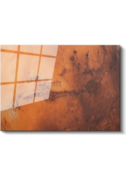 Mars Manzarası - Kızıl Gezegenin Yüzey Oluşumları Cam Tablo fiyatları
