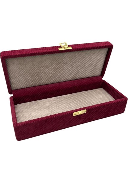 Bordo Keten Kapaklı Sergileme Kutusu, 25X10 Cm, Şık ve Kullanışlı Tasarım modelleri