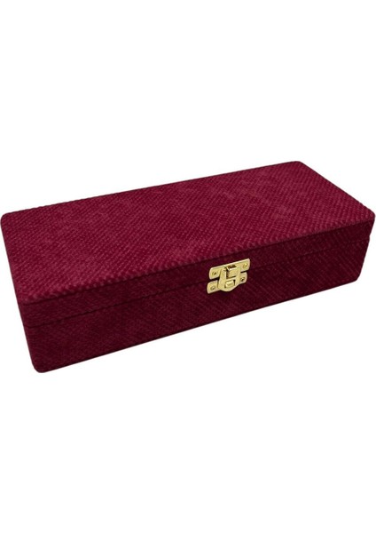 Bordo Keten Kapaklı Sergileme Kutusu, 25X10 Cm, Şık ve Kullanışlı Tasarım fırsatları