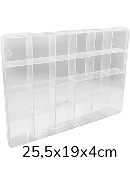 Şeffaf 24 Bölmeli Takı ve Hobi Organizer Kutu, 5'li Set, 25,5X19X4CM indirimleri
