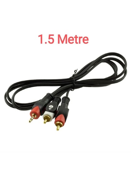 1.5 Metre Stereo 3.5mm To 2 Rca Kablo Aux 5+1 Ses Sistemi - 1.5m