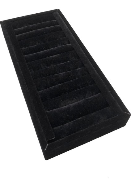 Yerli Süet Kumaş Siyah Kelepçe ve Bileklik Sergileme Standı 25CM/11,5CM