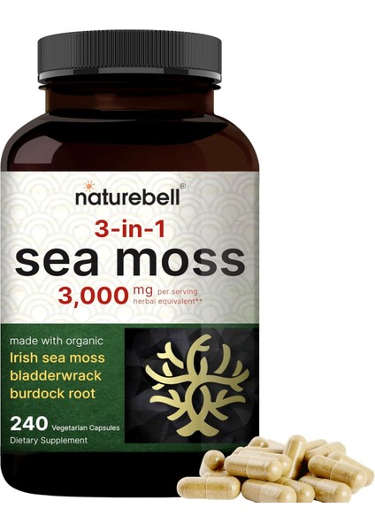 Irish Sea Moss Capsules, 3,000 mg Per Serving, 240 Veggie