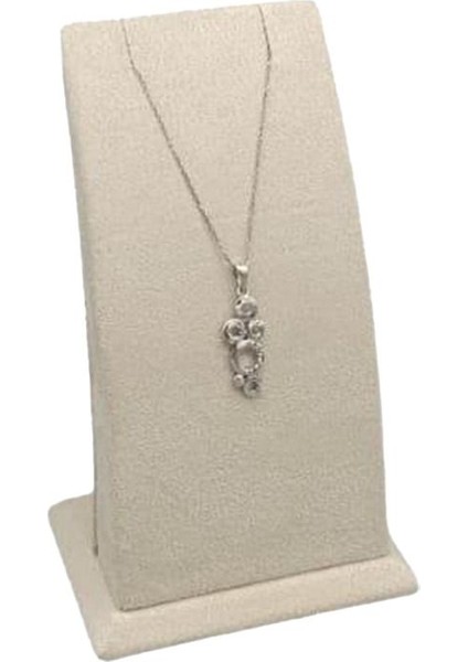 Krem Renk Küçük Boy Çiçekli Kumaş Kolye Ucu, Şık ve Zarif Takı Detayları