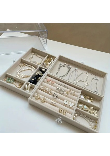 Şık Bej Büyük Boy 3 Çekmeceli Takı ve Aksesuar Organizer Kutusu indirimleri