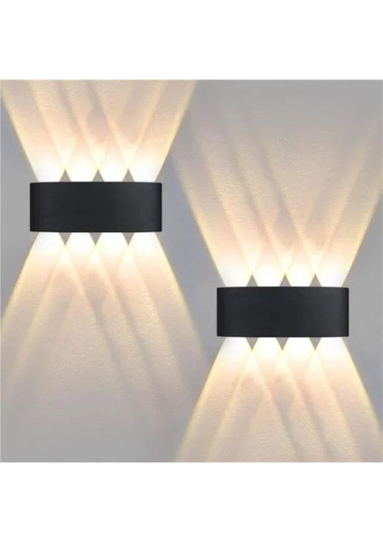 2 Adet 15 Watt, Amber Işık Ledli Çok Kaliteli Iç ve Dış Mekan Aydınlatma Armatürü Bahçe Duvar Apliği fiyatları