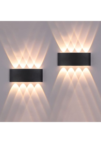 2 Adet 15 Watt, Amber Işık Ledli Çok Kaliteli Iç ve Dış Mekan Aydınlatma Armatürü Bahçe Duvar Apliği modelleri
