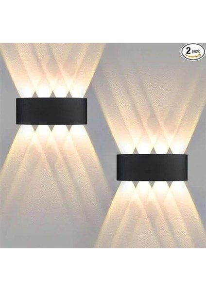 2 Adet 15 Watt, Amber Işık Ledli Çok Kaliteli Iç ve Dış Mekan Aydınlatma Armatürü Bahçe Duvar Apliği fırsatları
