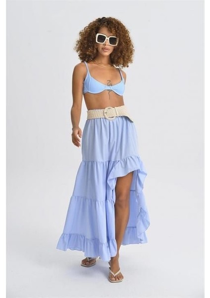 Audrey Fıfrlı Yırtmaç Detay Etek 4037