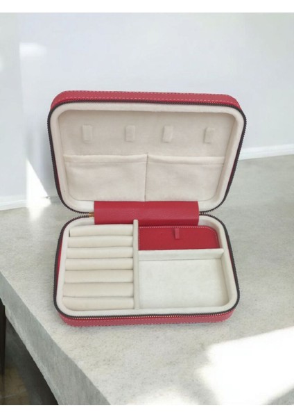 14×21 cm Şık Deri Ahşap Takı Saklama Kutusu, Seyahat Için Ideal Düzenleyici
