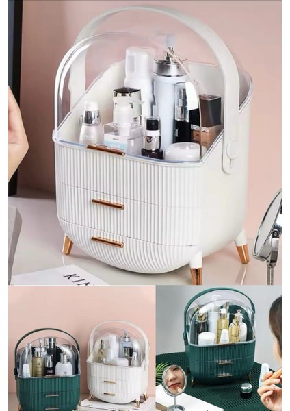 Şık Gri Çok Amaçlı Kutu, Cilt Bakımı ve Takı Düzenleyici indirimleri