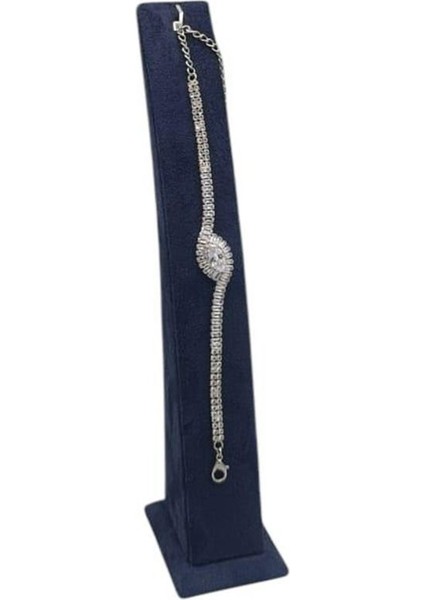 Füme Renkli Kumaş Kolyelik ve Bileklik Standı, 23X5 Cm, Şık ve Kullanışlı Tasarım