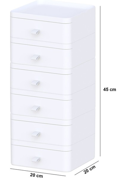 6 Çekmeceli Çok Amaçlı Beyaz Makyaj Organizeri modelleri