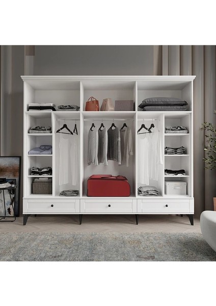 Dali 6 Kapaklı Beyaz Gardırop Tamamı Mdf modelleri