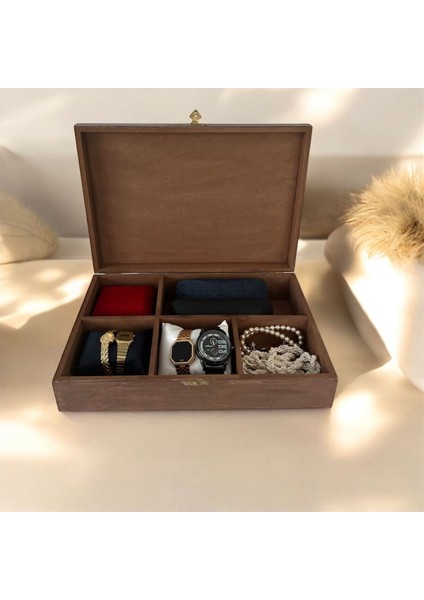 Modern Çiçek Desenli Ahşap Takı Kutusu, Şık ve Zarif Tasarım indirimleri