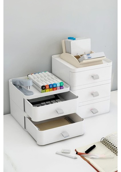 Beyaz Çok Katlı Çok Amaçlı Çekmeceli Makyaj Organizeri fiyatları