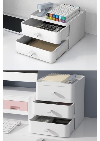 Beyaz Çok Katlı Çok Amaçlı Çekmeceli Makyaj Organizeri modelleri