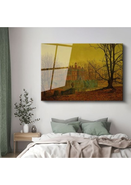 John Atkinson Grimshaw - Sonbahar Akşamında Malikane Cam Tablo